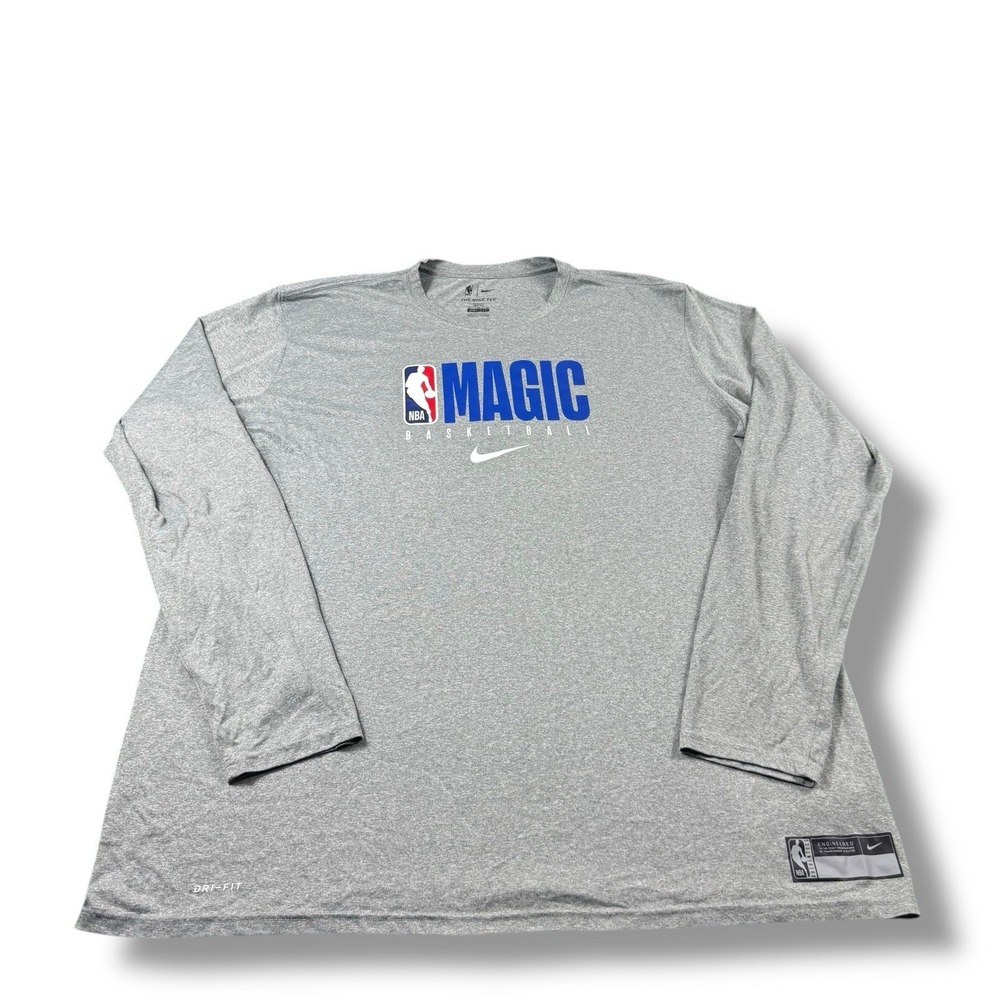 Nike Engineered NBA Orlando Magic Team-Issued Gray L/S Practice Shirt Mens 3XLT